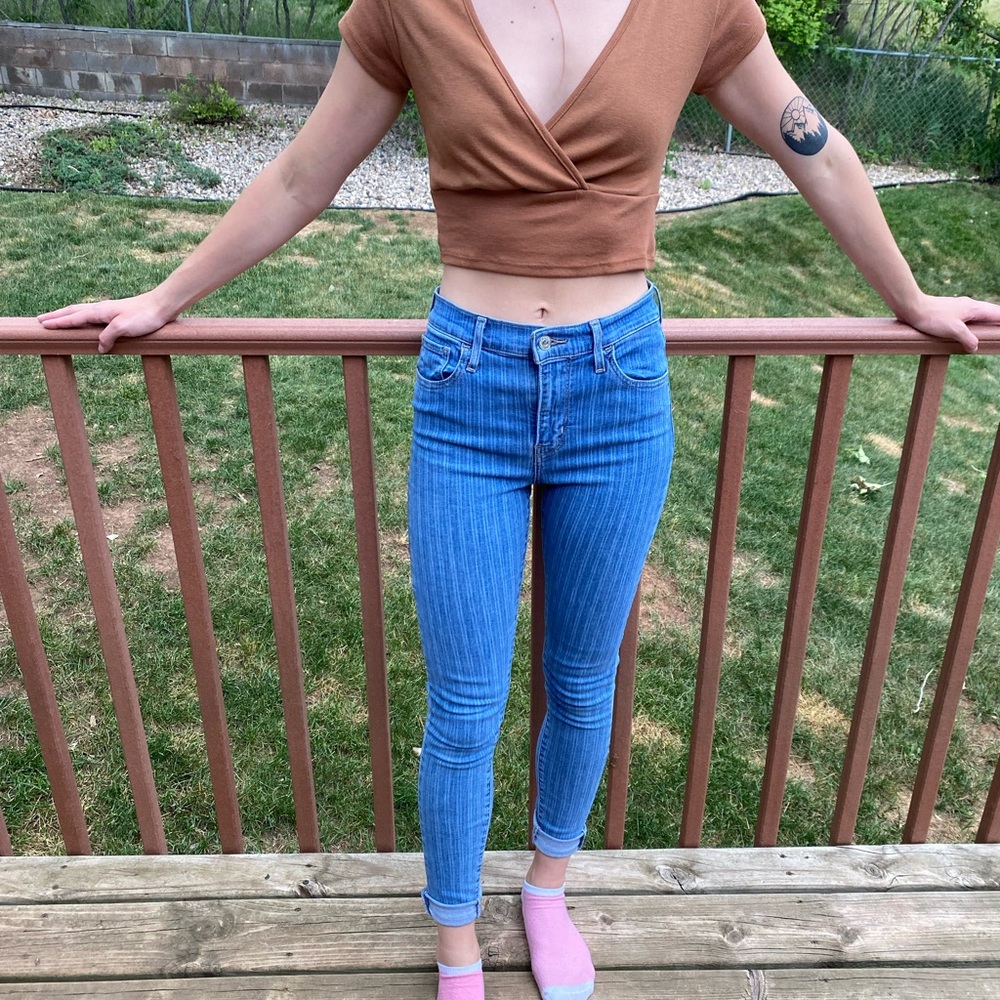 Striped Levi skinny jeans